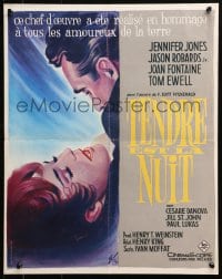 4y231 TENDER IS THE NIGHT French 18x22 1961 romantic c/u of Jennifer Jones & Jason Robards Jr. in Paris!