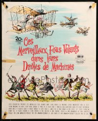 4y237 THOSE MAGNIFICENT MEN IN THEIR FLYING MACHINES French 18x22 1965 great Searle art of early airplane!