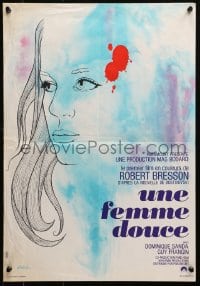 4y240 UNE FEMME DOUCE French 16x22 1969 Robert Bresson's Une femme douce, wonderful art by Chica!
