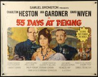 4y693 55 DAYS AT PEKING 1/2sh 1963 Terpning art of Charlton Heston, Ava Gardner & David Niven!