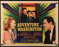 4y695 ADVENTURE IN WASHINGTON style A 1/2sh 1941 Herbert Marshall, Virginia Bruce, Congress, rare!