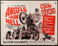 4y702 ANGELS FROM HELL 1/2sh 1968 AIP, image of motorcycle-psycho biker, he's a cycle psycho!