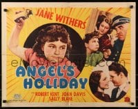 4y703 ANGEL'S HOLIDAY 1/2sh 1937 close up of Jane Withers + Robert Kent & Sally Blane!