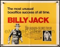 4y720 BILLY JACK 1/2sh R1973 Tom Laughlin, Delores Taylor, most unusual boxoffice success ever!