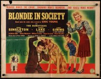 4y723 BLONDIE IN SOCIETY 1/2sh 1941 pretty Penny Singleton in title role, Arthur Lake as Dagwood!