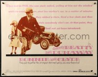 4y725 BONNIE & CLYDE 1/2sh 1967 classic crime duo Warren Beatty & Faye Dunaway!
