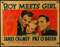 4y726 BOY MEETS GIRL style A 1/2sh 1938 Hollywood screenwriters James Cagney & O'Brien, ultra-rare!
