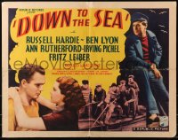 4y767 DOWN TO THE SEA 1/2sh 1936 Russell Hardie, Ann Rutherford, really cool images!