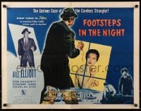 4y788 FOOTSTEPS IN THE NIGHT style A 1/2sh 1957 He stalked the killer route, savage terror!