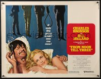 4y794 FROM NOON TILL THREE style A 1/2sh 1976 Charles Bronson in bed with Jill Ireland!