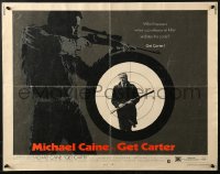 4y797 GET CARTER 1/2sh 1971 great image of Michael Caine holding shotgun in assassin's scope!