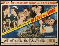 4y816 IN LOVE & WAR 1/2sh 1958 U.S. Marines Robert Wagner & Jeff Hunter, Dana Wynter!