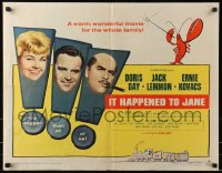 4y821 IT HAPPENED TO JANE style B 1/2sh 1959 pretty Doris Day, Jack Lemmon, Ernie Kovacs, lobster!