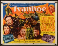 4y824 IVANHOE style A 1/2sh 1952 art of pretty Elizabeth Taylor, Robert Taylor & Joan Fontaine!