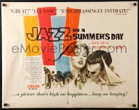 4y825 JAZZ ON A SUMMER'S DAY 1/2sh 1960 wonderful close up art of Louis Armstrong by Manfredo!