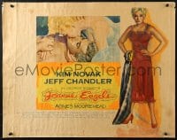 4y826 JEANNE EAGELS style B 1/2sh 1957 art of sexy Kim Novak full-length & with Jeff Chandler!