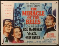 4y871 MIRACLE OF THE BELLS style A 1/2sh 1948 art of Frank Sinatra, Alida Valli & Fred MacMurray!