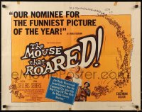 4y874 MOUSE THAT ROARED style B 1/2sh 1959 Sellers & Seberg take over country w/invasion of laughs!