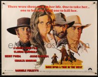 4y889 ONCE UPON A TIME IN THE WEST 1/2sh 1969 Leone, art of Cardinale, Fonda, Bronson & Robards!