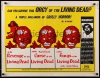 4y891 ORGY OF THE LIVING DEAD 1/2sh 1972 triple avalanche of grisly horror, cool Ormsby zombie art!