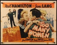 4y966 TOO MANY WOMEN 1/2sh 1942 Neil Hamilton between June Lang & Joyce Compton, ultra-rare!