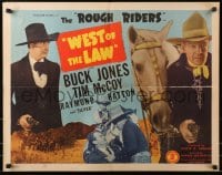 4y983 WEST OF THE LAW 1/2sh 1942 western cowboys Buck Jones & Tim McCoy with guns drawn!