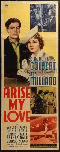 4y458 ARISE MY LOVE insert 1940 images of gorgeous Claudette Colbert & Ray Milland, ultra-rare!