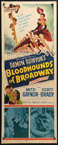 4y476 BLOODHOUNDS OF BROADWAY insert 1952 Mitzi Gaynor & sexy showgirls, from Damon Runyon story!