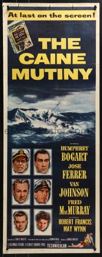 4y488 CAINE MUTINY insert 1954 art of Humphrey Bogart, Jose Ferrer, Van Johnson & Fred MacMurray!