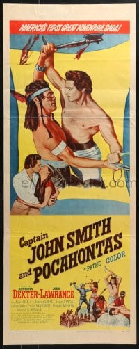 4y491 CAPTAIN JOHN SMITH & POCAHONTAS insert 1953 Anthony Dexter, Jody Lawrance, great adventure!