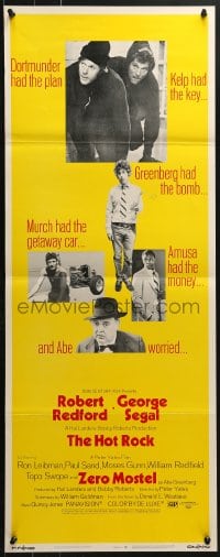 4y554 HOT ROCK insert 1972 images of Robert Redford, George Segal & Zero Mostel, directed by Yates!