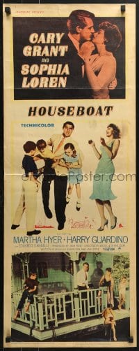 4y557 HOUSEBOAT insert 1958 romantic close up of Cary Grant & Sophia Loren!