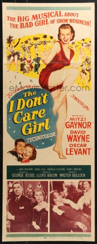 4y561 I DON'T CARE GIRL insert 1952 great full-length art of sexy showgirl Mitzi Gaynor!