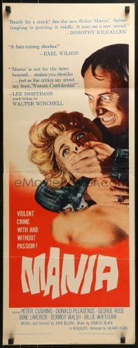 4y586 MANIA insert 1961 Peter Cushing commits a violent crime with and without passion!