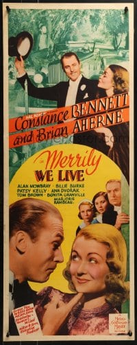 4y591 MERRILY WE LIVE insert 1938 great close up art of Constance Bennett & Brian Aherne!