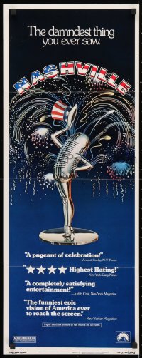 4y599 NASHVILLE insert 1975 Robert Altman, cool patriotic sexy microphone artwork!