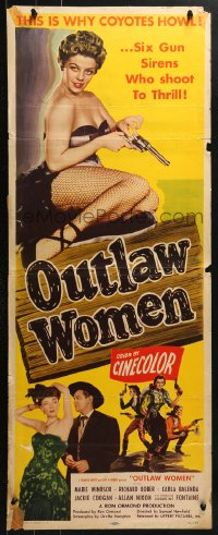 4y616 OUTLAW WOMEN insert 1952 cheating women, seductive women, savage women, six gun sirens!
