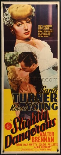 4y648 SLIGHTLY DANGEROUS insert 1943 satins & sables brought out the best in sexy Lana Turner!