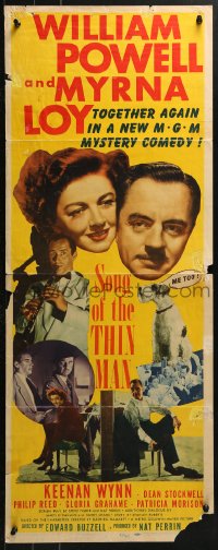 4y651 SONG OF THE THIN MAN insert 1947 William Powell, Myrna Loy, and Asta the dog too!