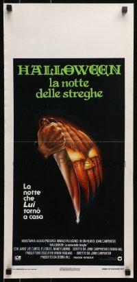 4y080 HALLOWEEN Italian locandina 1979 John Carpenter classic, Bob Gleason jack-o-lantern art!
