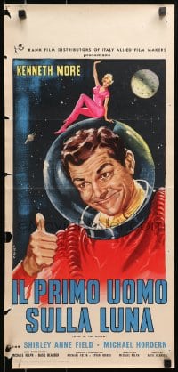 4y097 MAN IN THE MOON Italian locandina 1960 Kenneth More, Anne Field, sci-fi art by Casaro!
