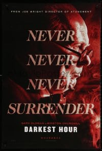 4z617 DARKEST HOUR teaser DS 1sh 2017 Gary Oldman is Winston Churchill, never, never surrender!