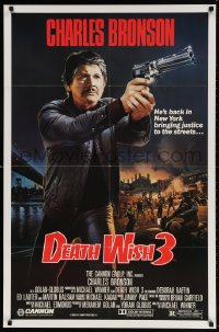 4z626 DEATH WISH 3 1sh 1985 art of Charles Bronson bringing justice to the streets!