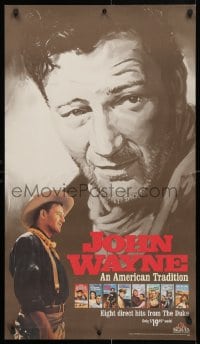 4z059 JOHN WAYNE AN AMERICAN TRADITION 21x36 video poster 1990 great art & image of The Duke!