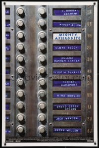 4z781 MIGHTY APHRODITE DS 1sh 1995 directed by Woody Allen, cool apartment call box design!