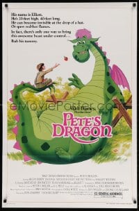 4z819 PETE'S DRAGON 1sh R1984 Walt Disney, colorful art of cast headshots & dragon by Paul Wenzel!