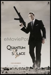 4z837 QUANTUM OF SOLACE teaser DS 1sh 2008 Daniel Craig as Bond w/silenced H&K UMP submachine gun!