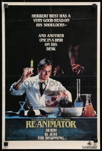 4z061 RE-ANIMATOR 14x21 Australian video poster 1985 great image of mad scientist Jeffrey Combs!