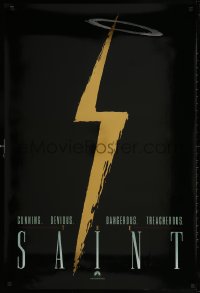 4z864 SAINT foil teaser 1sh 1997 Val Kilmer, Elisabeth Shue, cool gold lightning bolt design!