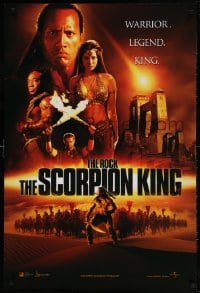 4z870 SCORPION KING int'l teaser DS 1sh 2002 The Rock is a warrior, legend, king, cool orange design